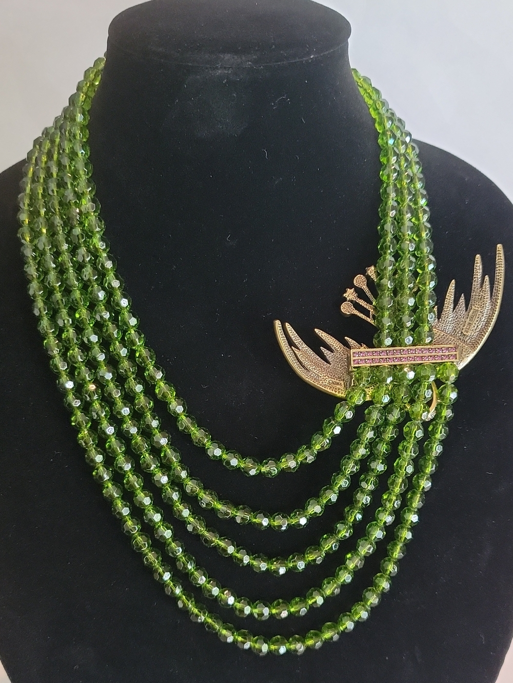 HEIDI DAUS "FOR THE BIRDS" BIRD-DESIGN SWAROVSKI CRYSTAL MULTISTRAND NECKLACE - Picture 6 of 10